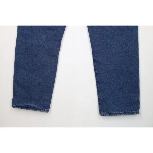 Vintage Cabelas Mens 36x32 Faded Fleece Lined Wide Leg Denim Jeans Blue Cotton